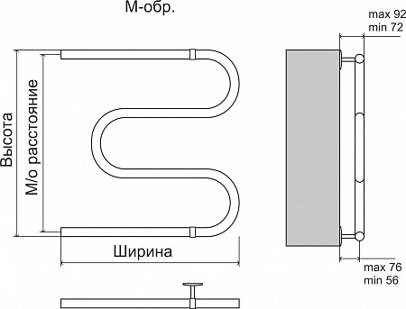 Эконом М-обр AISI 25 600х500 Полотенцесушитель  TERMINUS Саратов - фото 3