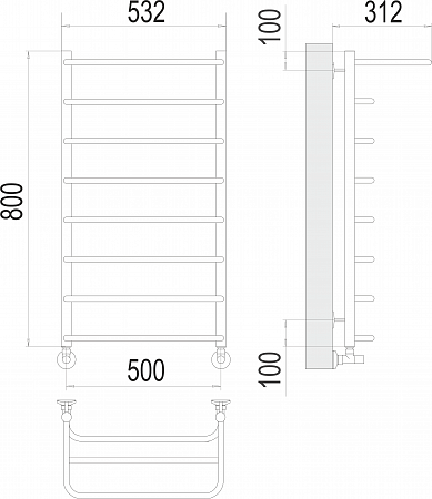 Полка П8 500х800  Полотенцесушитель  TERMINUS Саратов - фото 3