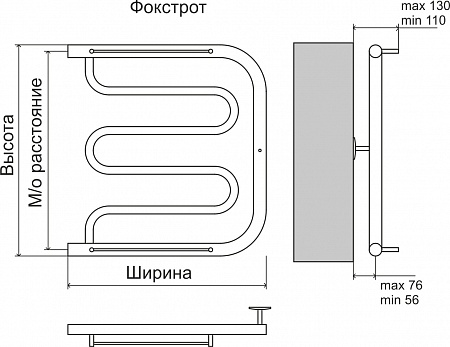 Фокстрот AISI 32х2 500х400 Полотенцесушитель  TERMINUS Саратов - фото 4