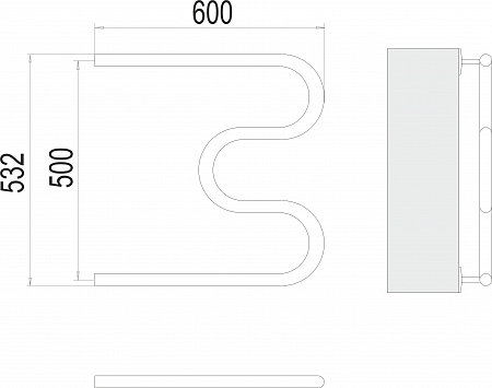 М-обр AISI 32х2 500х600 Полотенцесушитель  TERMINUS Саратов - фото 3