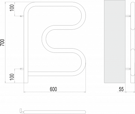 Электро 25 F-обр 600х600 поворотный Полотенцесушитель TERMINUS Саратов - фото 3