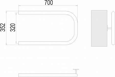 П-обр AISI 32х2 320х700 Полотенцесушитель  TERMINUS Саратов - фото 3