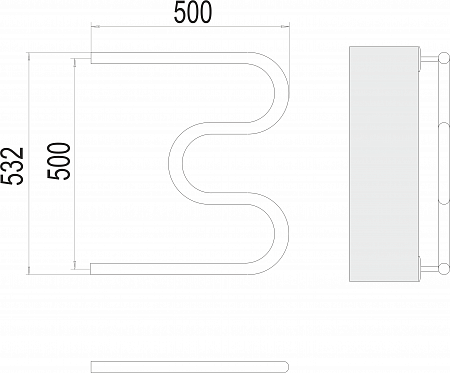 М-обр AISI 32х2 500х500 Полотенцесушитель  TERMINUS Саратов - фото 3