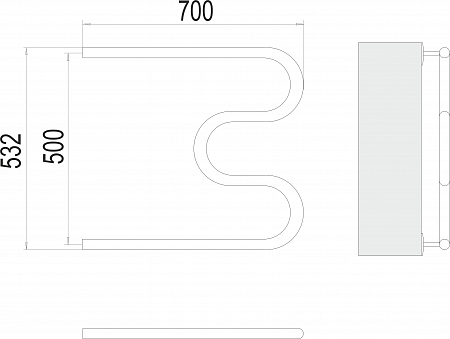 М-обр AISI 32х2 500х700 Полотенцесушитель  TERMINUS Саратов - фото 3