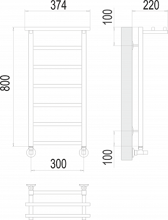 Контур с/п П7 300х800 Полотенцесушитель  TERMINUS Саратов - фото 3