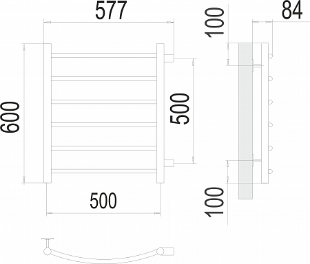 Классик П6 500х600 бп500 Полотенцесушитель  TERMINUS Саратов - фото 3