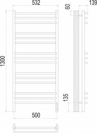 Прато П15 500х1300 электро (sensor quick touch) Полотенцесушитель  TERMINUS Саратов - фото 3